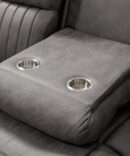 CONTEMPORARY MANUAL MOTION SET IN A GREY POLYESTER FABRIC.