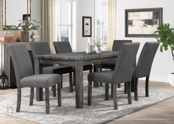 TRANSITIONAL DRAK GREY DINING TABLE