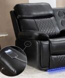 BLACK COLOR LED & BLOOTH POWER SECTIONAL W/ USB