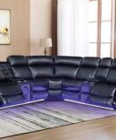 BLACK COLOR LED & BLOOTH POWER SECTIONAL W/ USB